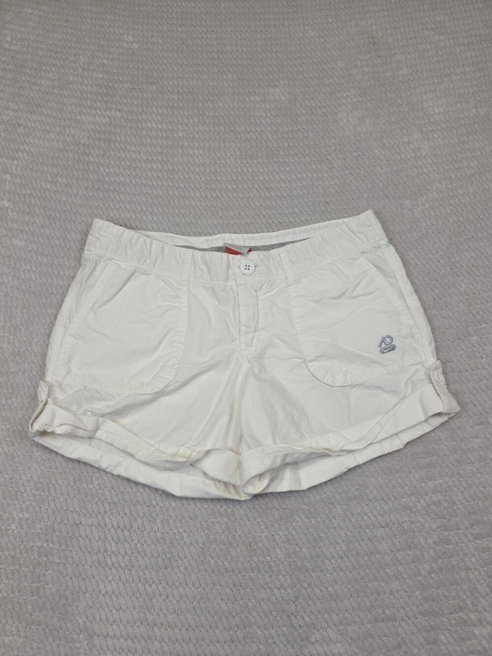 Nike Shorts Womens Medium 8 White Khaki Casual Cuffed Shorts Y2K